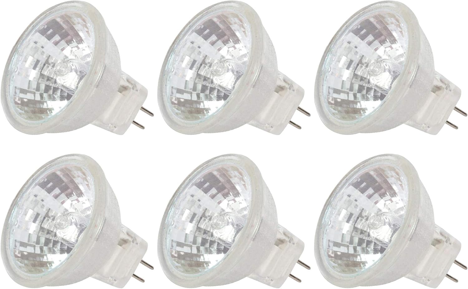 Simba Lighting MR11 Halogen 20W 12V FTD Spotlight Light Bulbs (6 Pack) 2-Pin 220lm for Landscape, Accent, Track Lights, and Fiber Optics, GU4 Bi-Pin Base, Glass Cover, Warm White 2700K Dimmable
