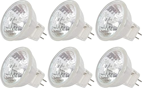 Simba Lighting MR11 - Bombillas halógenas de 20 W 12 V FTD (paquete de 6) 2 pines 220 lm para paisaje, acento, luces de pista y fibra óptica, base