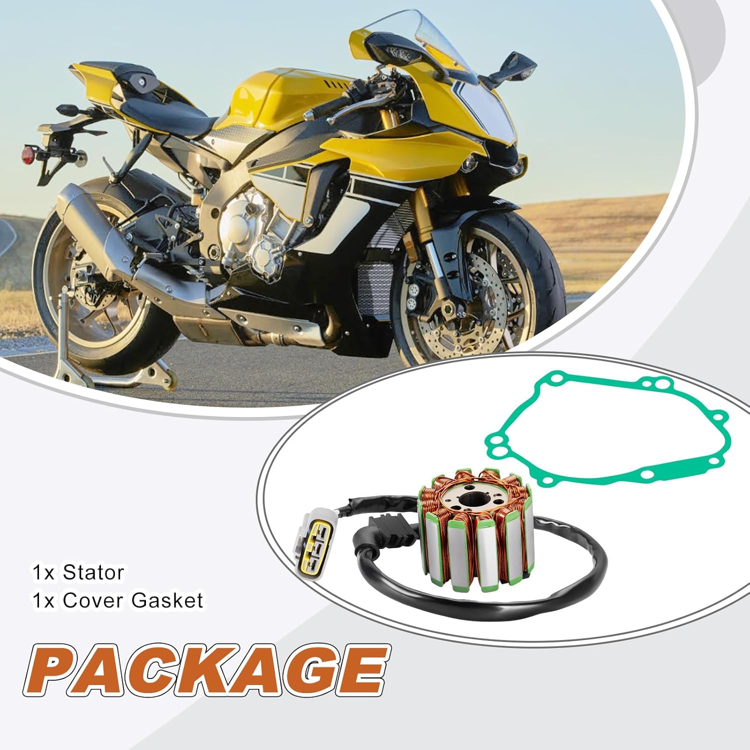 2D1-81410-10-00 Magneto Stator And Gasket For YAMAHA YZF-R1 R1 FZ1 FZ8 FZS1 2004-2016 2D1-15451-10-00 5VY-15451-10-00 5VY-15451-00-00