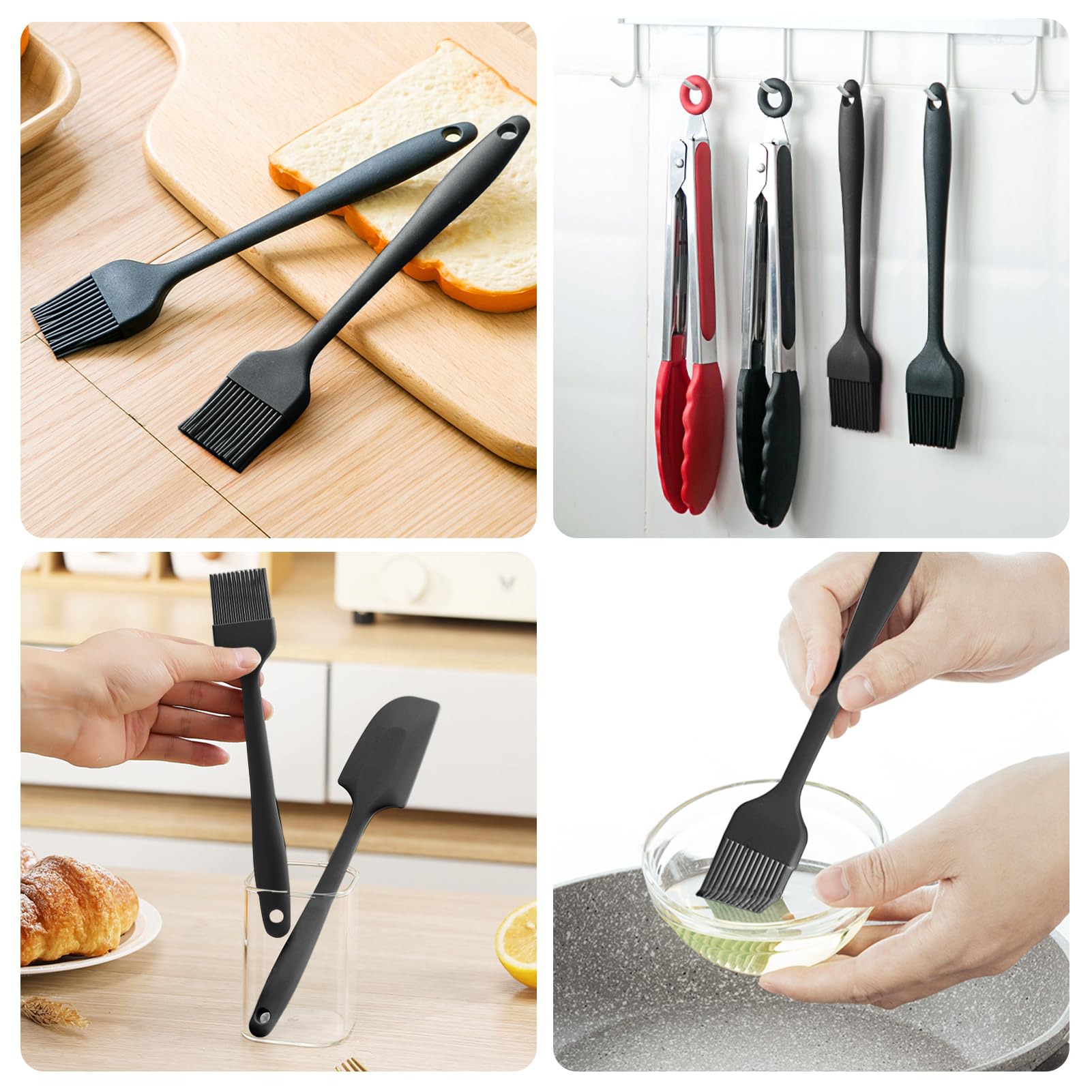 Pinceau Silicone Cuisine COHEALI 21cm - Résistant 230°C, Sans BPA | Pour Barbecue, Pâtisserie, Cuisson