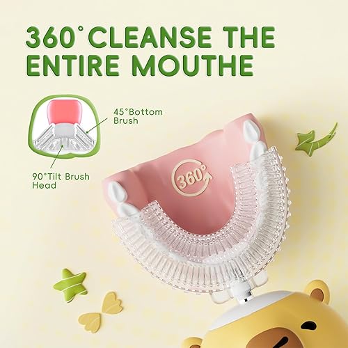 Miniatura 3 de Cepillo de dientes eléctrico para niños en forma de U  Capybara de dibujos animados con 6 cabezales de cepillo, limpieza de grado completo, cepillo