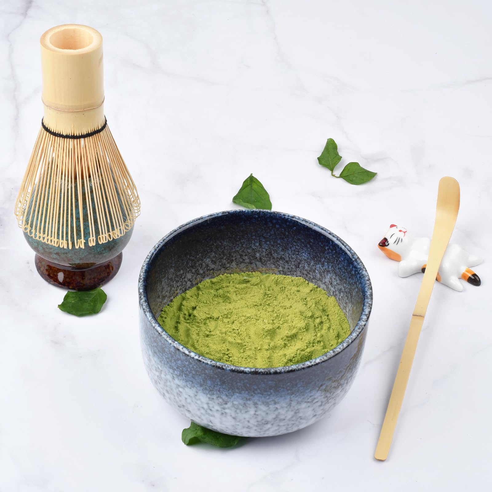 Matcha Tee Set, Matcha Set, Matcha Besen, Matcha Set für Einsteiger, Japanisches Matcha Tee Set, Stylisches Matchas Set, Matcha-Set, Fantasieblau