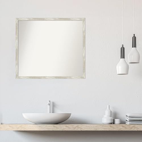 Miniatura 5 de Amanti Art Custom Mirror, Crackled Metallic Narrow Bathroom Mirror, Wall Mirror or Bathroom Vanity Mirror Over Sink (28 x 32 in.) Non-Beveled