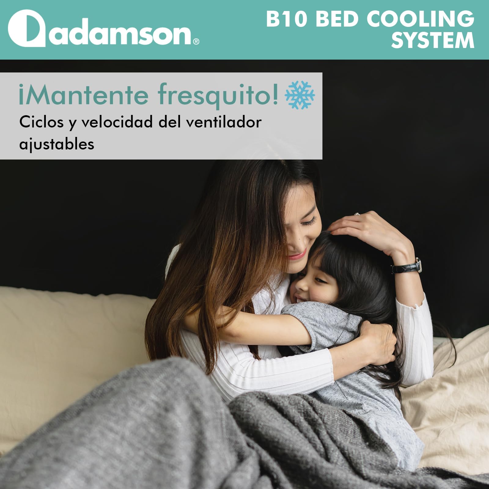 Adamson B10 Bed Cooling System - Twin 190x100 CM - 100% Algodón Colchón Refrescante para Sudores Nocturnos - Enfriador de Cama con Agua Ideal para Dormidores Calientes - Made for Europe - Negro