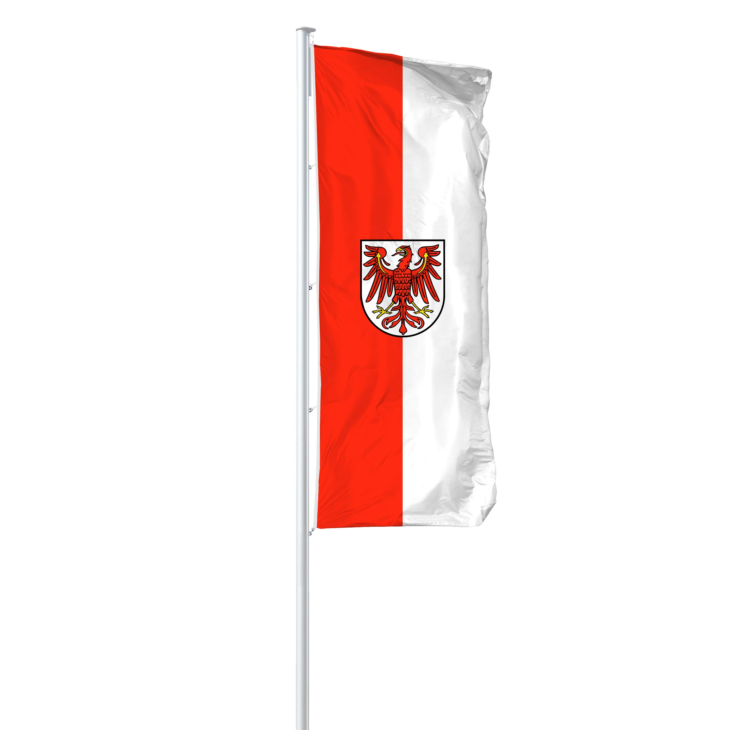 Vispronet® Bundesländerfahne 120x300 cm ✓ in Deutschland produziert ✓ versch. Materialien ✓ Hochformat (Primeflag, Brandenburg mit Wappen)