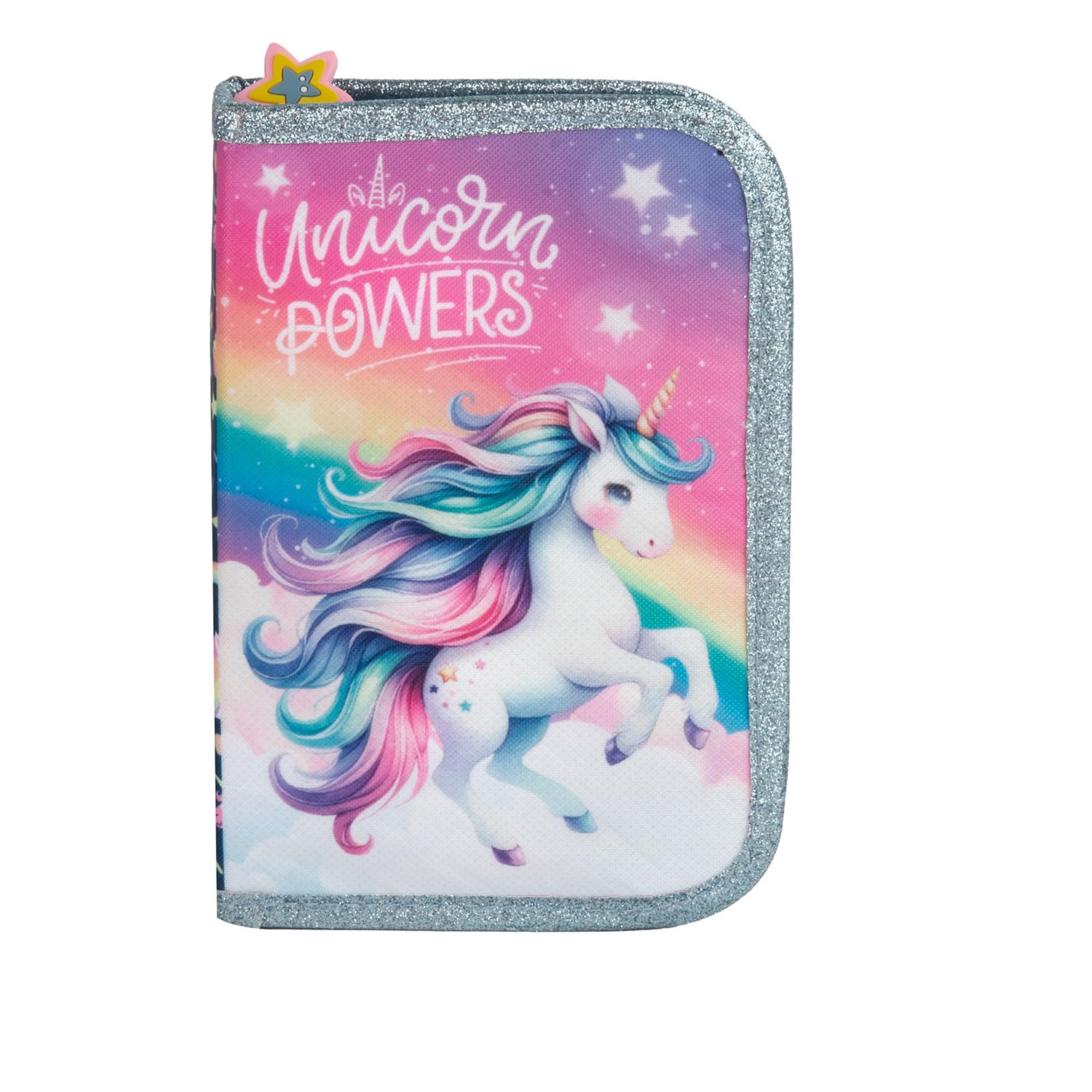 Goldkids - Schulranzen für Jungen und Mädchen, 4er-Set - Schul-Rucksack für Kinder mit Federmäppchen - Schuhbeutel und Hausaufgabenheft - Einhorn Motiv - 1-3 Klasse