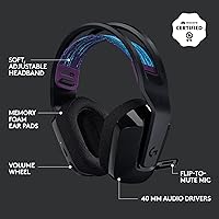 Vista 6 de Logitech G535 Lightspeed - Auriculares inalámbricos para videojuegos, ligeros, con micrófono abatible para silenciar, estéreo, compatibles con PC
