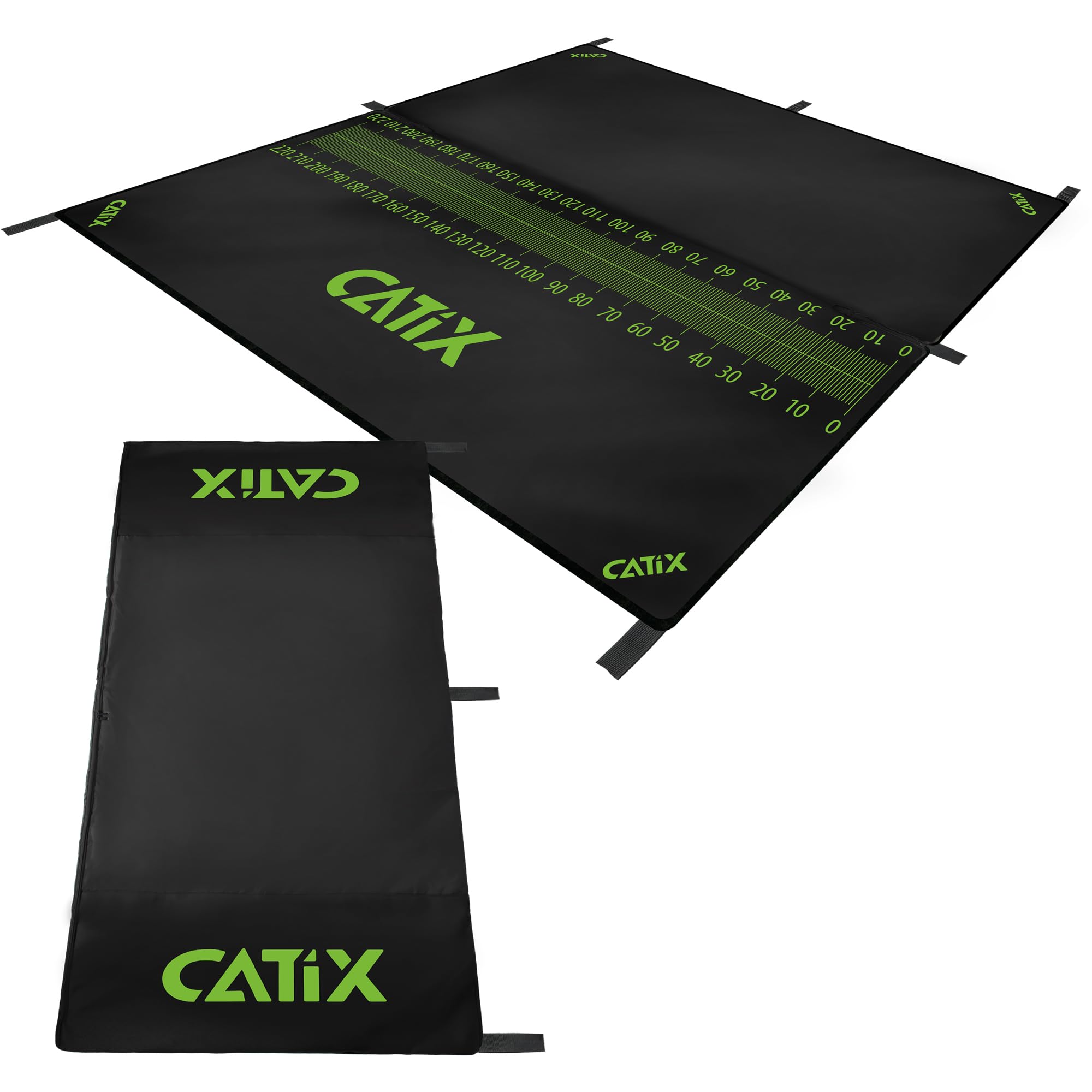 CATIX Unhooking Measure Mat 230x200cm – XXL Waller-Abhakmatte mit Messskala – Robuste Unterlage für Welse – Schonendes Handling am Ufer & Boot – Schnelltrocknend – Fischschonend