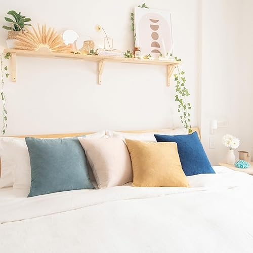 Miniatura 2 de MONDAY MOOSE Juego de 4 fundas de cojín decorativas de terciopelo suave, diseño moderno de doble cara, mezcla y combina para la decoración del