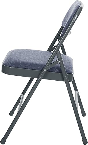 Miniatura 5 de OEF Furnishings Serie OEF2200 - Sillas plegables de doble bisagra acolchadas de tela de alta calidad para servicio pesado (paquete de 4, azul