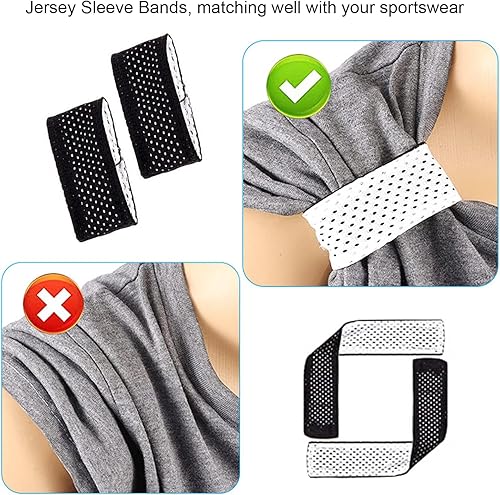 Miniatura 4 de 4 bandas de manga de jersey, correas de manga para camisas con cierres de velcro para niños y niñas