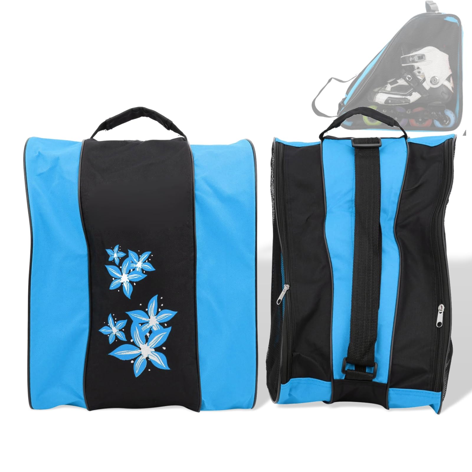 Sac pour Patins à Glace, Sac de Patin à Glace 3 Couches Sac de Patin à roulettes en Nylon pour Patins à roulettes pour Enfants et Adultes