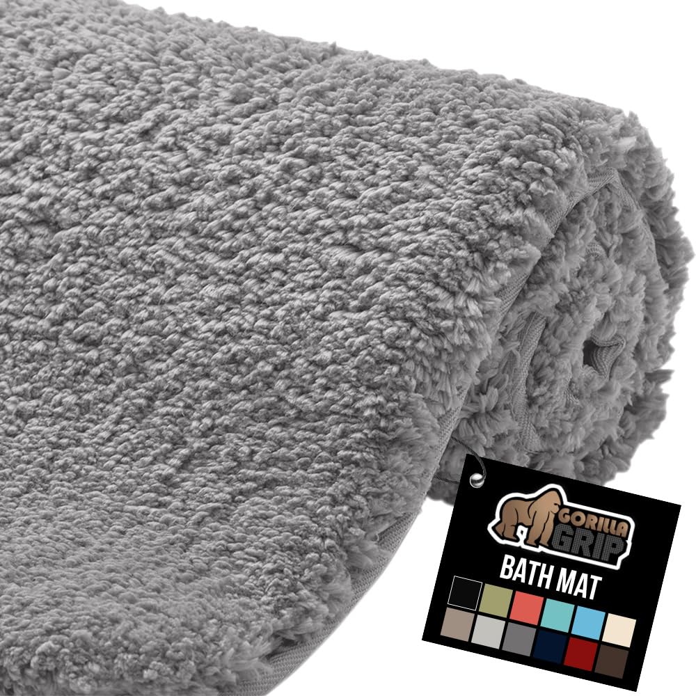 GORILLA GRIP Bathroom Rugs, 36x24, Ultra Soft Absorbent Mat, Thick Plush Bath Rug, Machine Washable, Microfiber Quick Dry, Mats for Shower, Bathtub