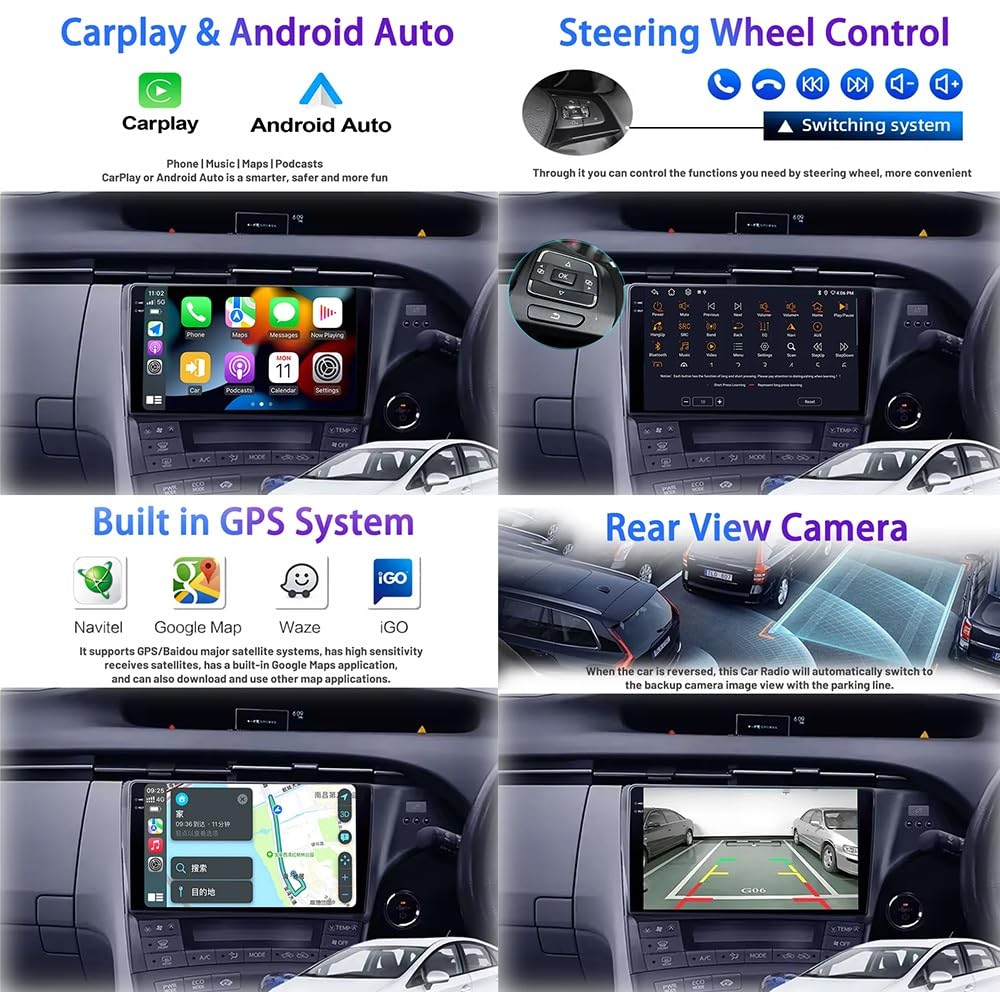Radio samochodowe z Androidem 15, ekranem dotykowym, 9 cali, 2 DIN, do Mazdy 6 Atenza 3 2016-2018, z CarPlay BT FM RDS, USB WIFI SWC DSP, tylną kamerą, samochodowym odtwarzaczem multimedialn