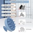 Renesmee Eco-Friendly Wheat Straw Hair Products: Scalp Massager & Shower Scrubber for Hair Growth, Dandruff Removal, Prevents Hair Loss (Marble Blue) gallery image