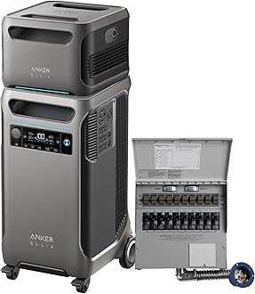 SOLIX F3800 120V/240V Home Backup Kit, 7.68kWh Portable Power Station with Transfer Switch Kit, LiFePO4 Battery, 6000W AC Output, Solar Generator for Home Use, RV, Emergencies, & Outages