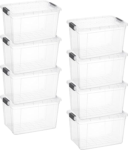 Miniatura 48 de Superio Cajas de almacenamiento transparentes con tapas, contenedores de plástico de 4.5 cuartos para organizar, cajas apilables, sin BPA, no