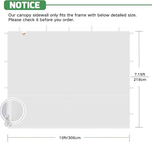 Miniatura 2 de Paredes laterales de tienda de campaña instantáneas para toldo desplegable de 10 x 10 pulgadas, impermeable 210D, 4 paredes laterales con puertas,