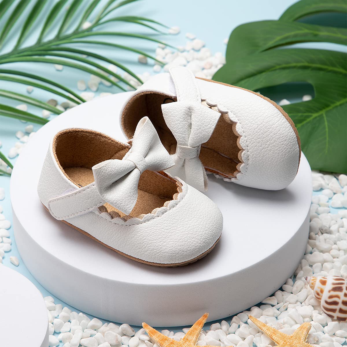 HsdsBebe Mary Jane płaskie buty dla dziewczynek z kokardą i antypoślizgową podeszwą