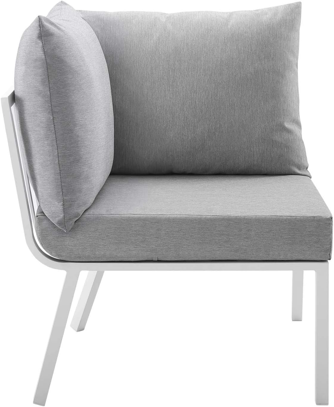 Modway EEI-3792-WHI-GRY Riverside 5 Piece Outdoor Patio Aluminum Set in White Gray