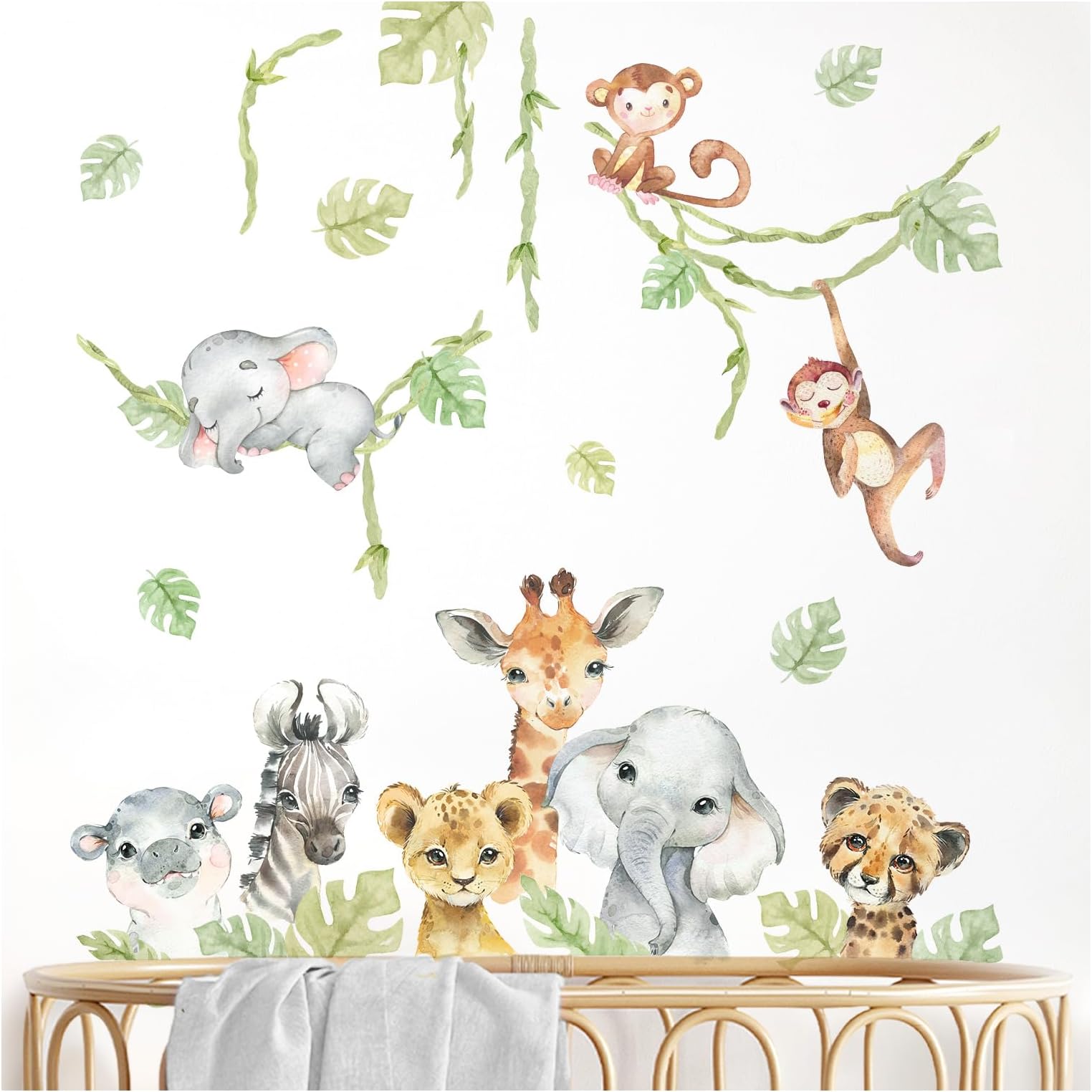 Decalmile Wandtattoo Dschungel Tiere - Safari Dekor Für Kinderzimmer