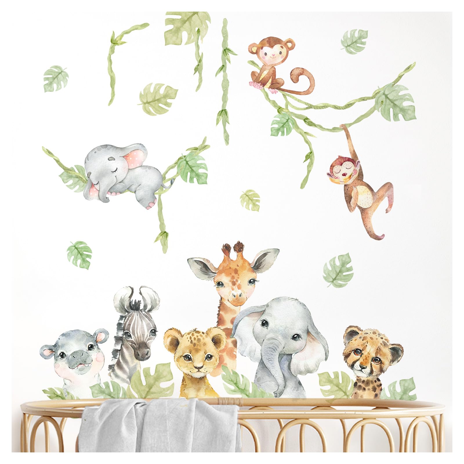 Little Deco Wandsticker Safari Tiere Wandtattoo für Kinderzimmer Babyzimmer Wandaufkleber Dschungel Wanddeko DL916-4
