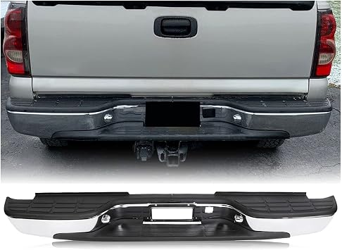 ECOTRIC Rear Step Bumper Bar Chrome W/Pad & License Plate Lights