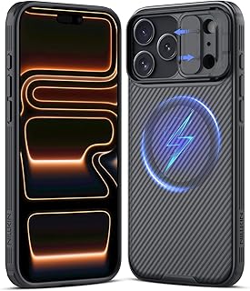 Nillkin Magnetic Case for iPhone 17 Pro Max, with Sliding Camera Cover, Slim Protective Case Compatible with iPhone 17 Pro MAX 6.9 Inch (Transparent Black)