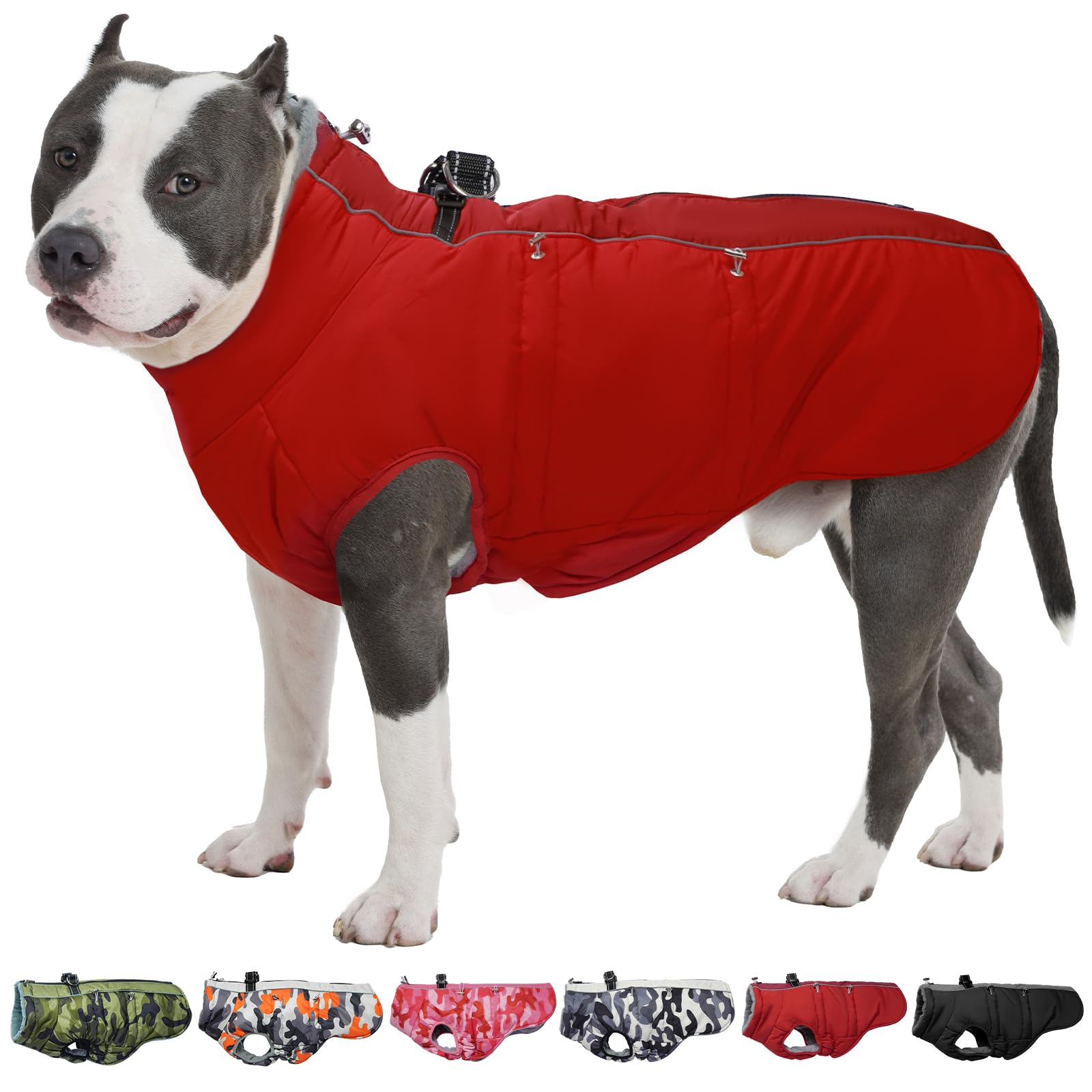IKIPUKO Red XXL Dog Winter Jacket