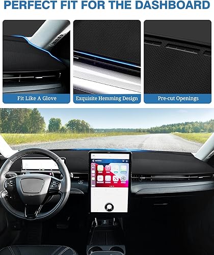 Miniatura 621 de FIILINES - Cubierta para tablero, accesorio para tablero de malla antideslizante, parasol sin reflejos y protector compatible con Toyota Corolla