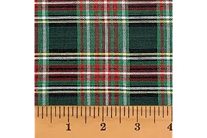 McCuan Green Tartan Plaid Homespun Fabric by the Yard - Upgrade Upholstery and Projects