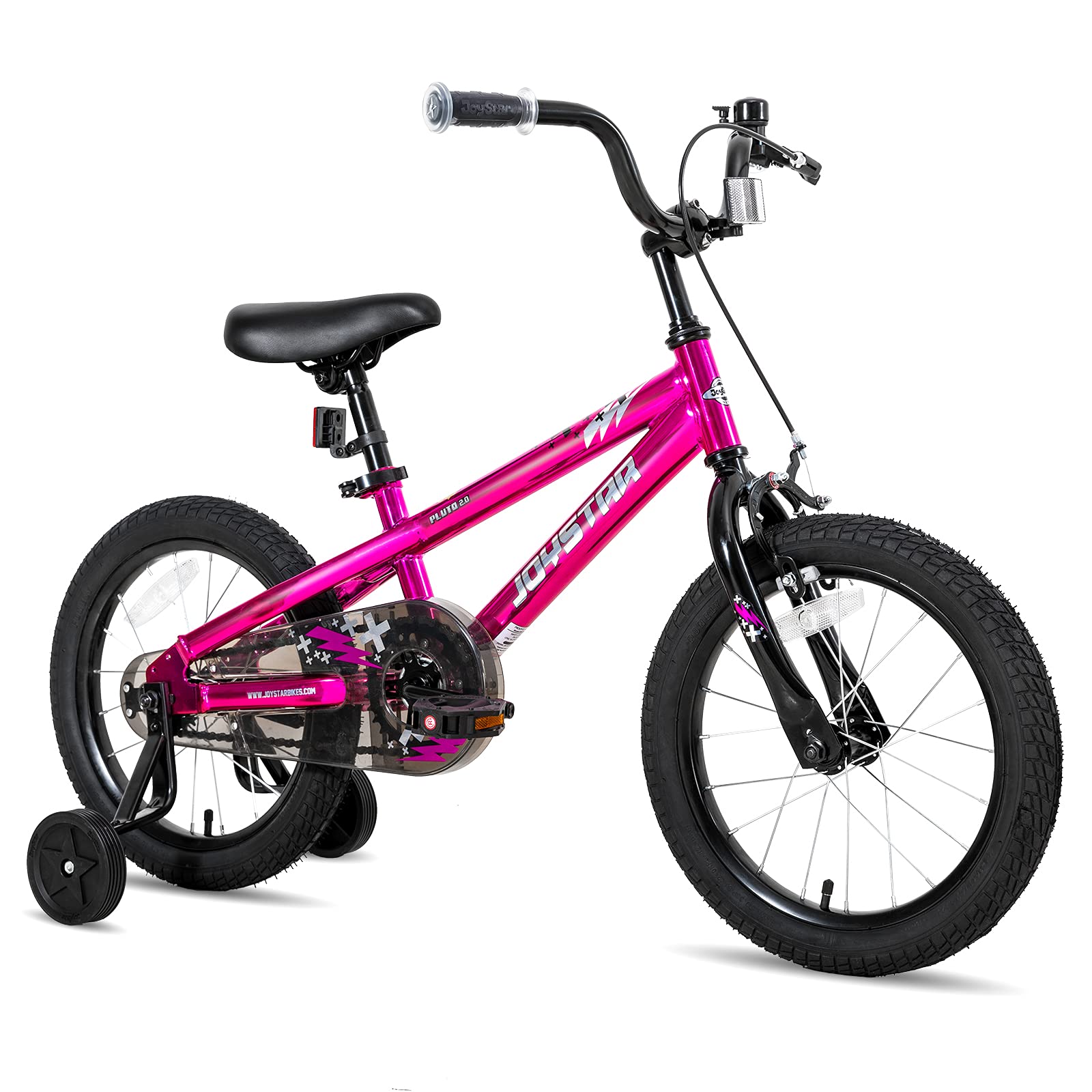 joystar pluto kids bike for 2-13 year old boys & girls with training wheels for 12 14 16 18 20 inch bikes, kickstand for 18 20 inch bmx freestyle bicycle