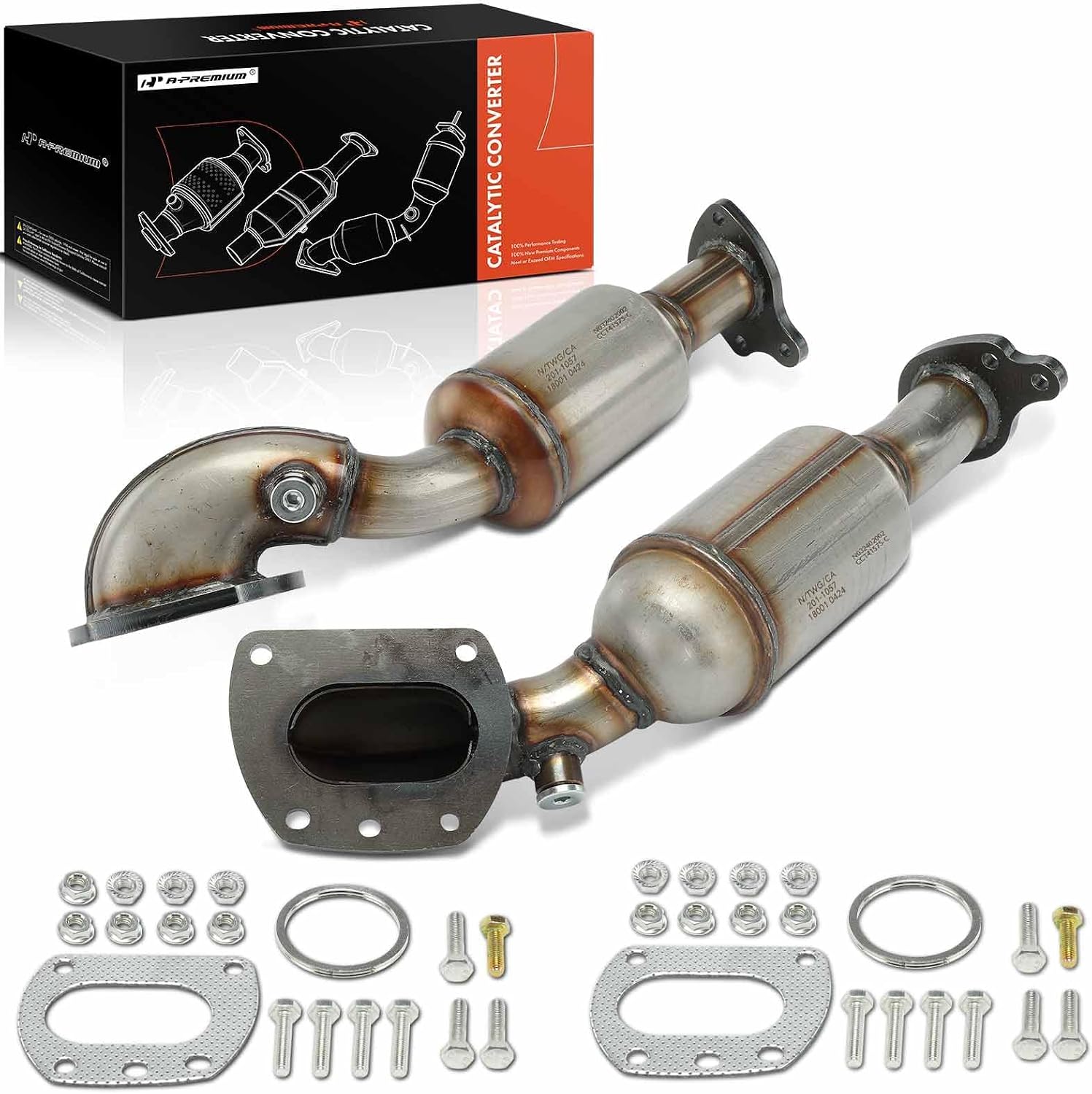 A-Premium Front 2-PC Catalytic Converter with Gasket Kit Direct-Fit Compatible with Toyota Tacoma 2016-2020 3.5L, E.P.A. Compliant