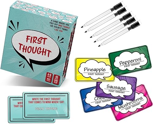 Miniatura 7 de FIRST THOUGHT Juego de mesa familiar El divertido juego de fiesta de pensamiento rápido Juego de mesa familiar Ideal para noches de juego Fácil
