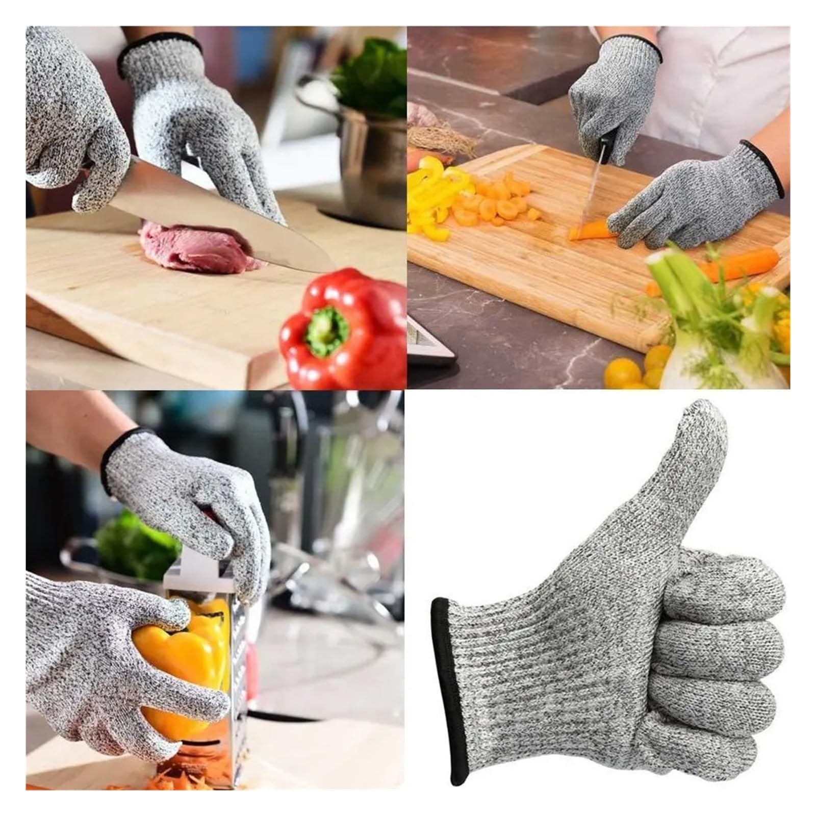 Gants De Coupe Gants De Travail De Sécurité Anti-Coupure Niveau 5, Gants Résistants Aux Coupures HPPE, Gants Anti-coupures for Le Travail du Jardin Confortablement Adapté(3pairs,S)