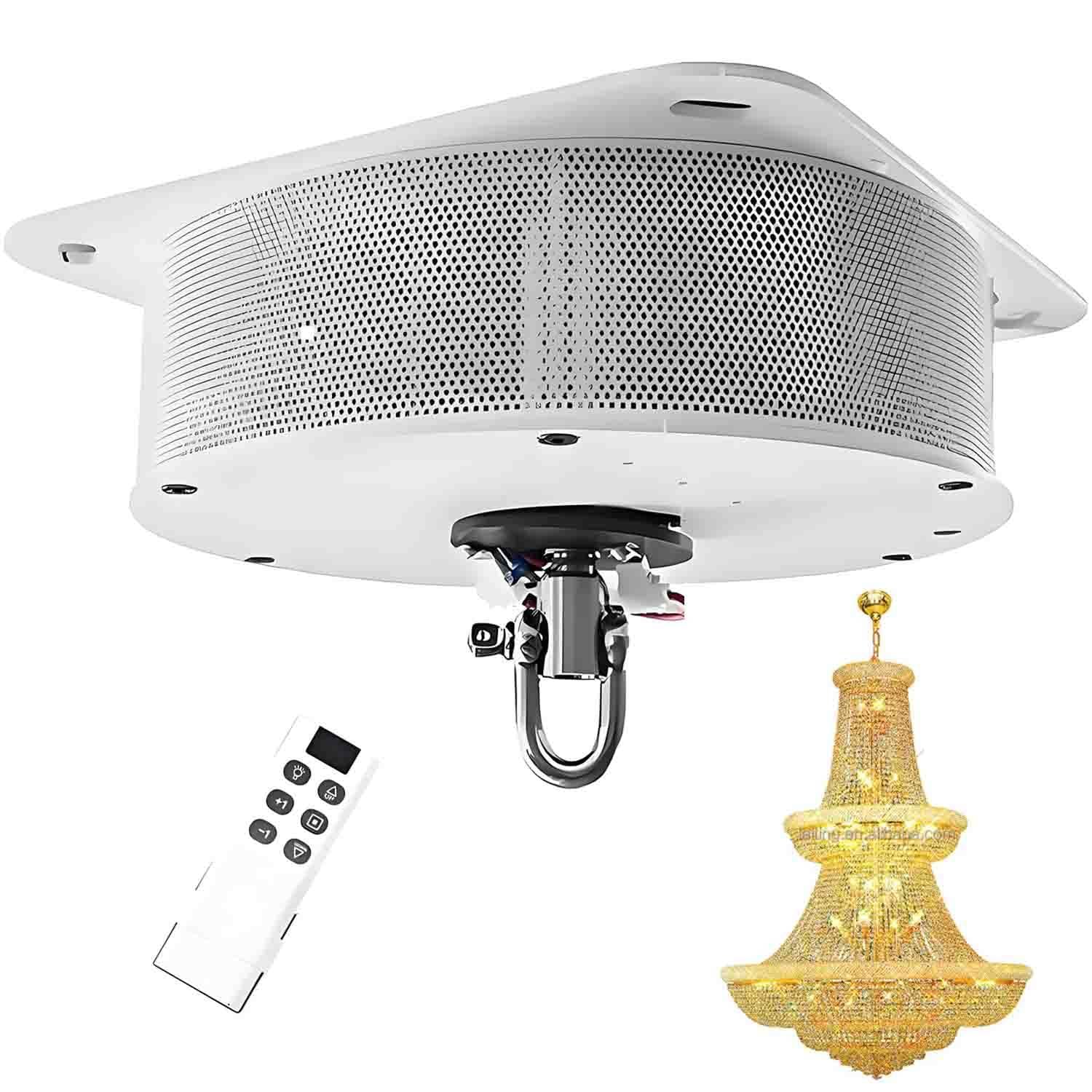 GLBMXDD Safe Chandelier Maintenance Lift, Motorized Villas Heavy Duty Pendant Lamps Lifter Chandelier Hoist Lift System, with Remote Control, for Villas,Banquet 70kg(154lbs)