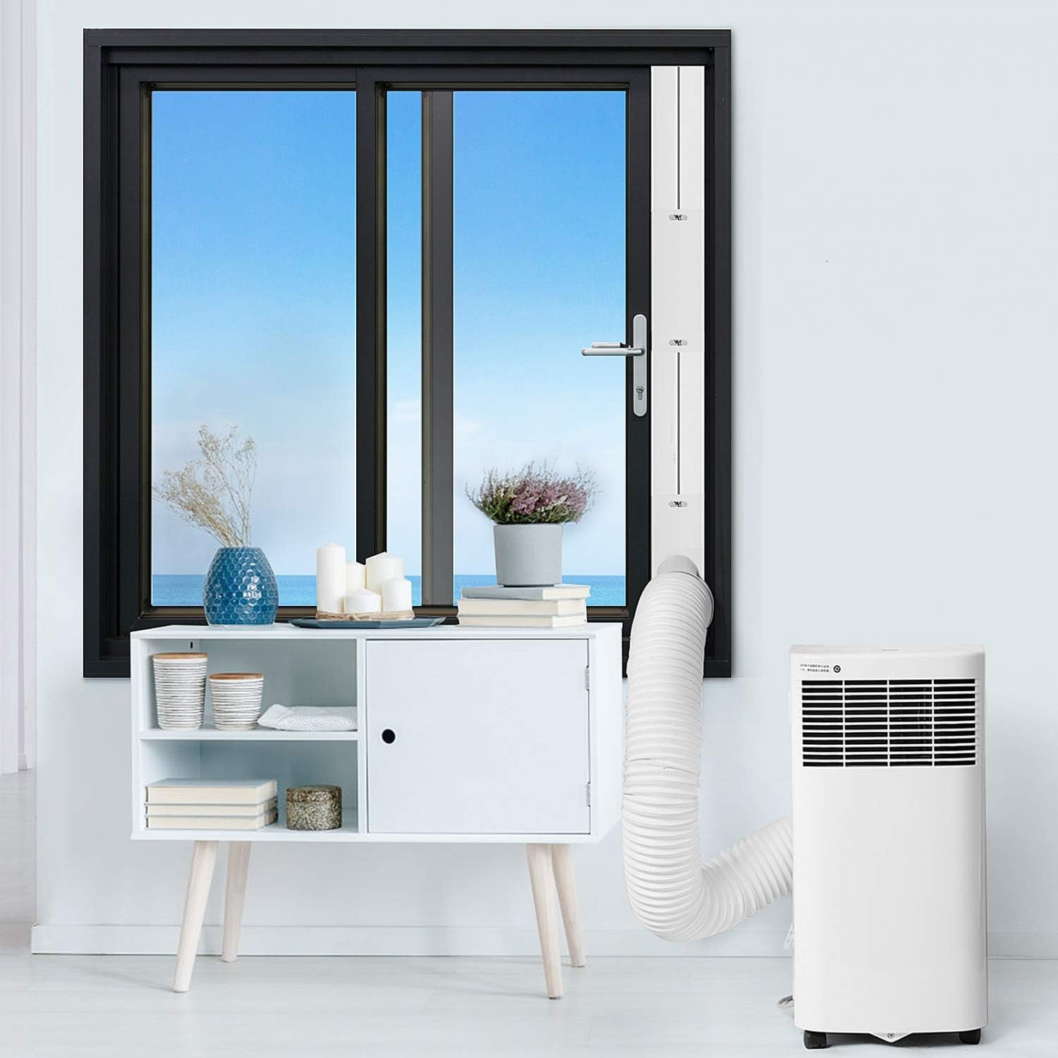 YoleShy Portable Air Conditioner Window Kit with Coupler Adjustable Window Seal for AC Unit, Sliding AC Vent Kit for Exhaust Hose, Universal for Ducting with 5.9 Inches Diameter : Home & Kitchen