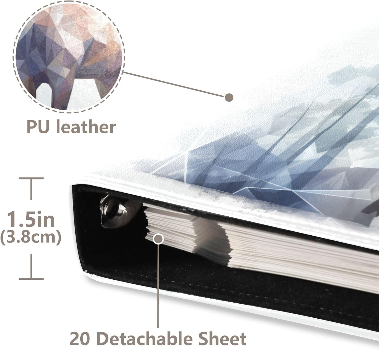 JIPONI Diamond Deer Large Photo Album, DIY Leather Cover Scrapbook Albums for 4x6 5x7 6x8 Pictures, Self Adhesive Memory Book for Wedding, Baby, Family