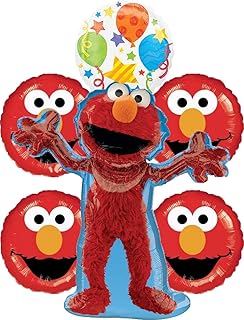 Elmo Birthday Party Supplies 6pc Balloon Bouquet Decorations