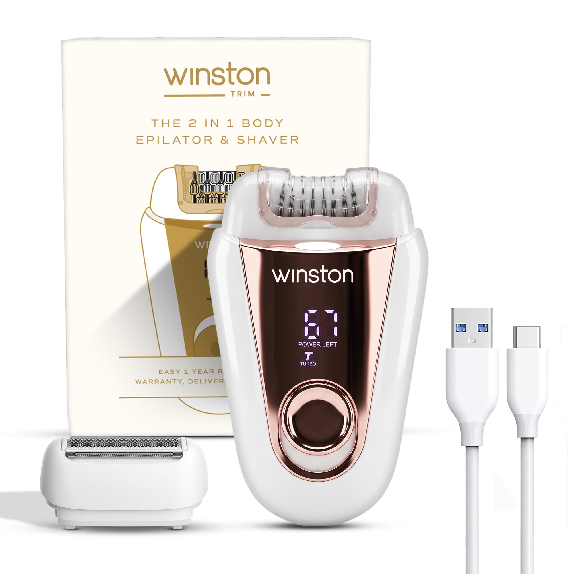 Winston Rechargeable Body Epilator and Shaver for Women Facial Hair Remover Machine | Mini Portable Electric Body Shaver | Bikini Trimmer - 90 min Runtime-picture-17
