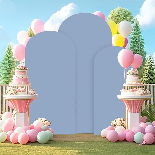 Miniatura 6 de Cubierta de arco rosa de 3.3 x 6.6 pies, cubierta de telón de fondo de arco de elastano para fiesta de cumpleaños, paneles de arco de fondo,