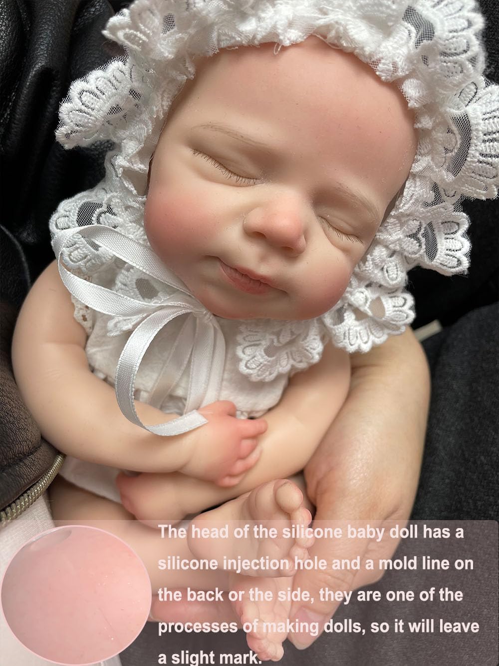 Abenduot Bambole in silicone platinico da 13 pollici con bocca aperta e corpo intero Bambole in silicone dipinte realistiche Bambole in silicone per bambini Giocattoli per bambini
