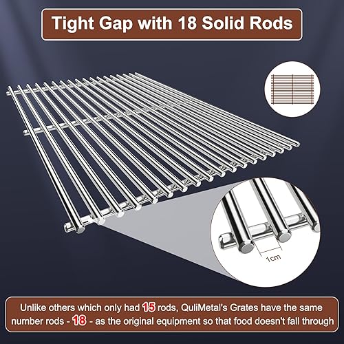 Miniatura 5 de Piezas de parrilla para Weber Genesis serie 300, rejillas de parrilla de 19.5 pulgadas para Weber Genesis E-310, E-320, E-330, 304 Piezas de