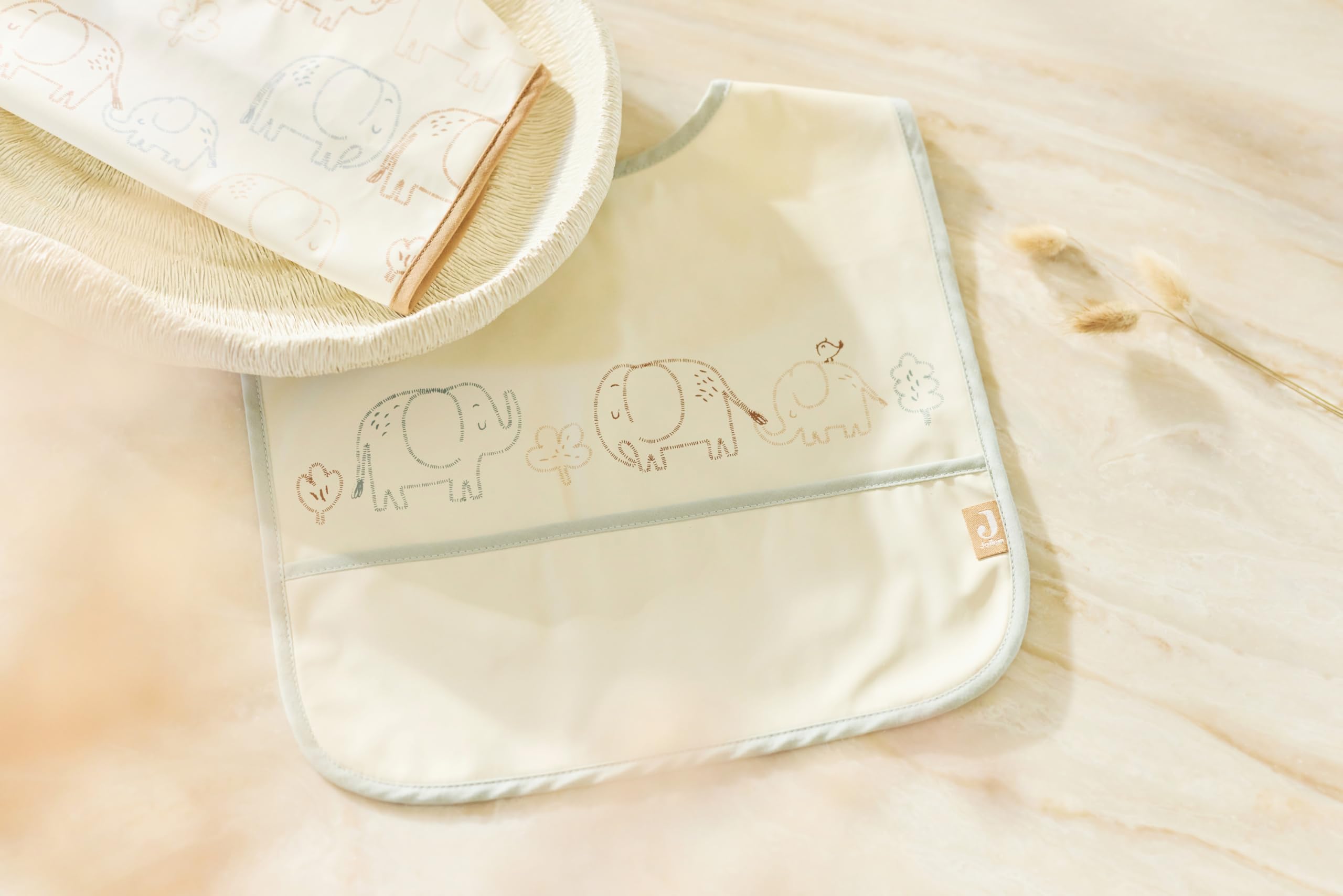Jollein Baby Bibs - Elephant Tales - 2-Pack - Waterproof Bibs - with Velcro - Baby Bib - Bib Bandana, Infant/Toddler - Image 4
