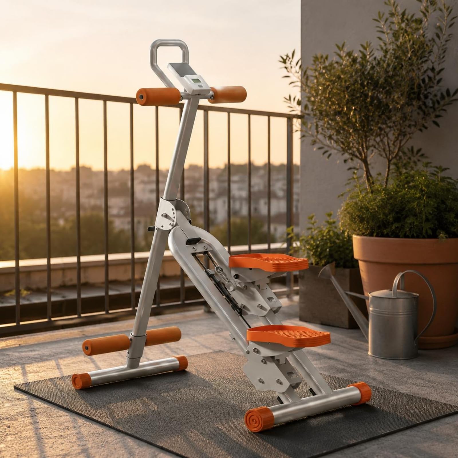 harayaa Stepper Pieghevole Attrezzo Fitness Climber Cardio Allenamento Gambe Verticale Regolabile 5 Livelli Telaio Rinforzato Compatto Adatto per Casa Palestra in Casa Spazi Condivisi