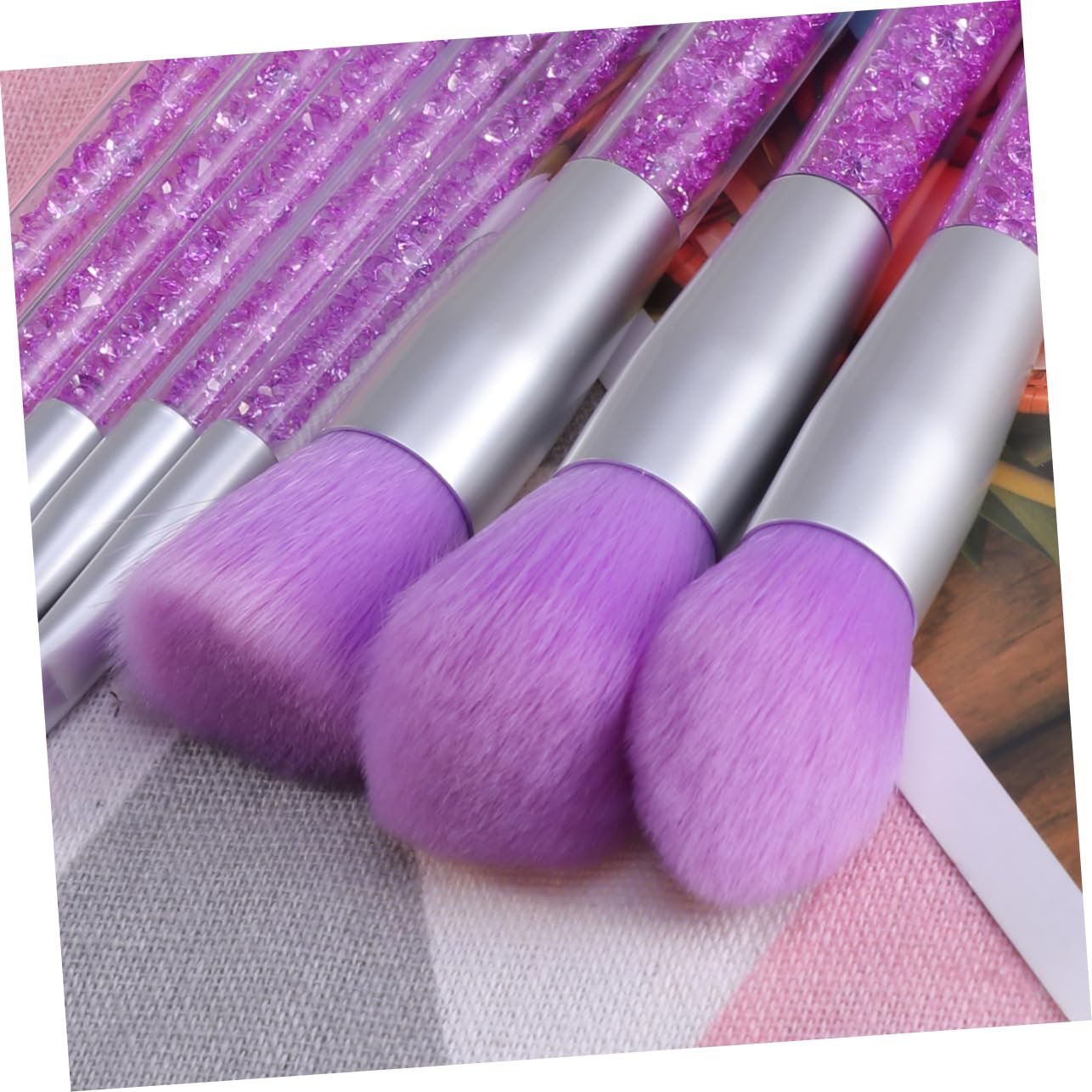 FOMIYES 24stücke Teiliges Make-up Pinsel Set Mit Transparentem Griff Und Kristallakzenten Für Damen Professionelles Kosmetik-set Für Gleichmäßiges Und Natürliches Make-up