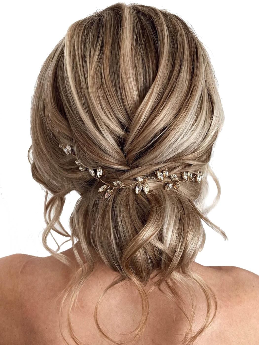 JAKAWIN Wedding Hair Piece for Brides Bridal Hair Accessories Crystal Hair Vine for Women