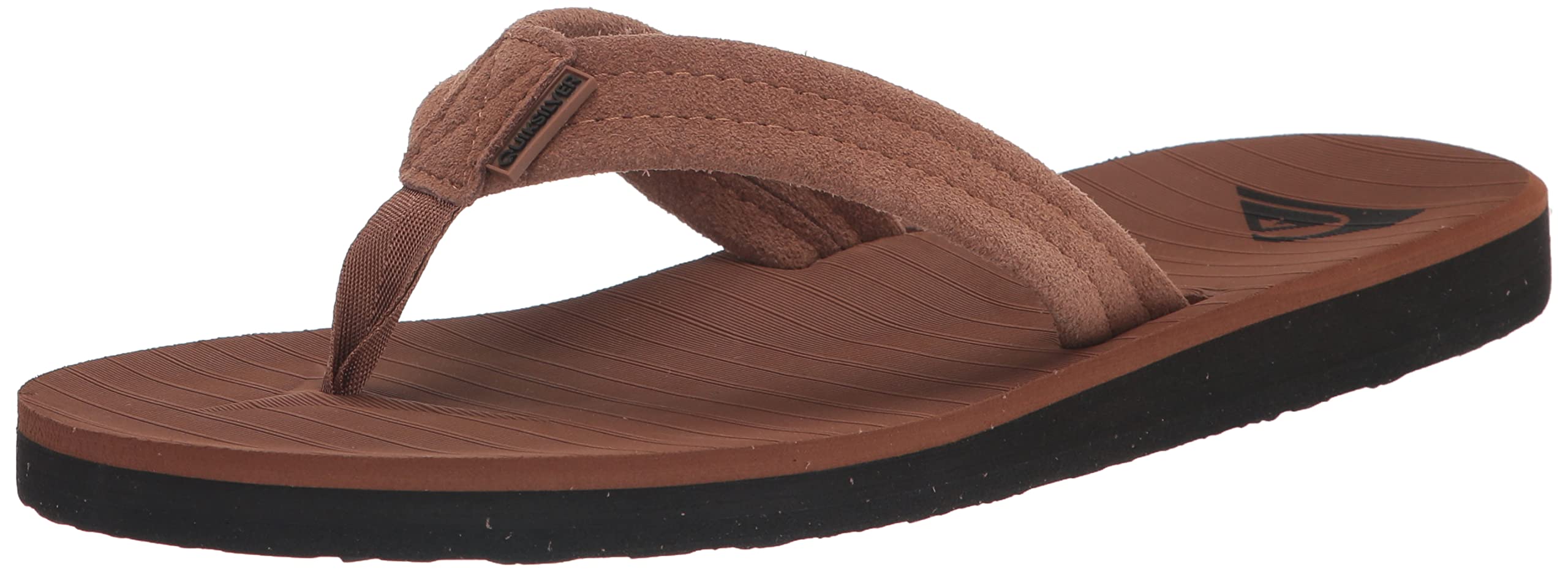 QuiksilverMen's Carver Suede 3 Point Flip Flop Athletic Sandal, Tan 1, 10 UK