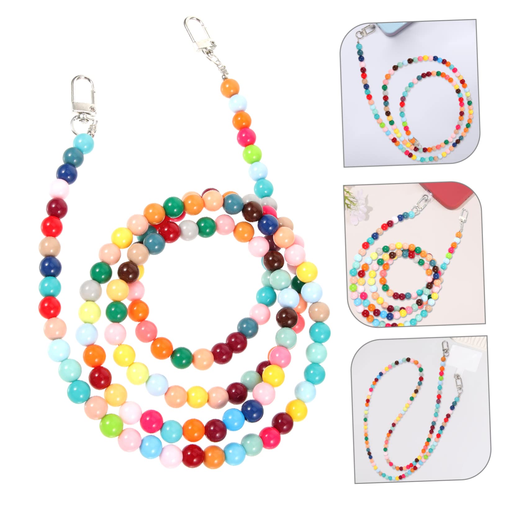 OSALADI 2 Pièces Boucle Chaîne De Téléphone Portable Perlé Lanière Téléphone Étui Pour Ceinture Téléphone Chaîne Sangle Collier Lanière -Perte Téléphone Cou Lanière Clé Lanière