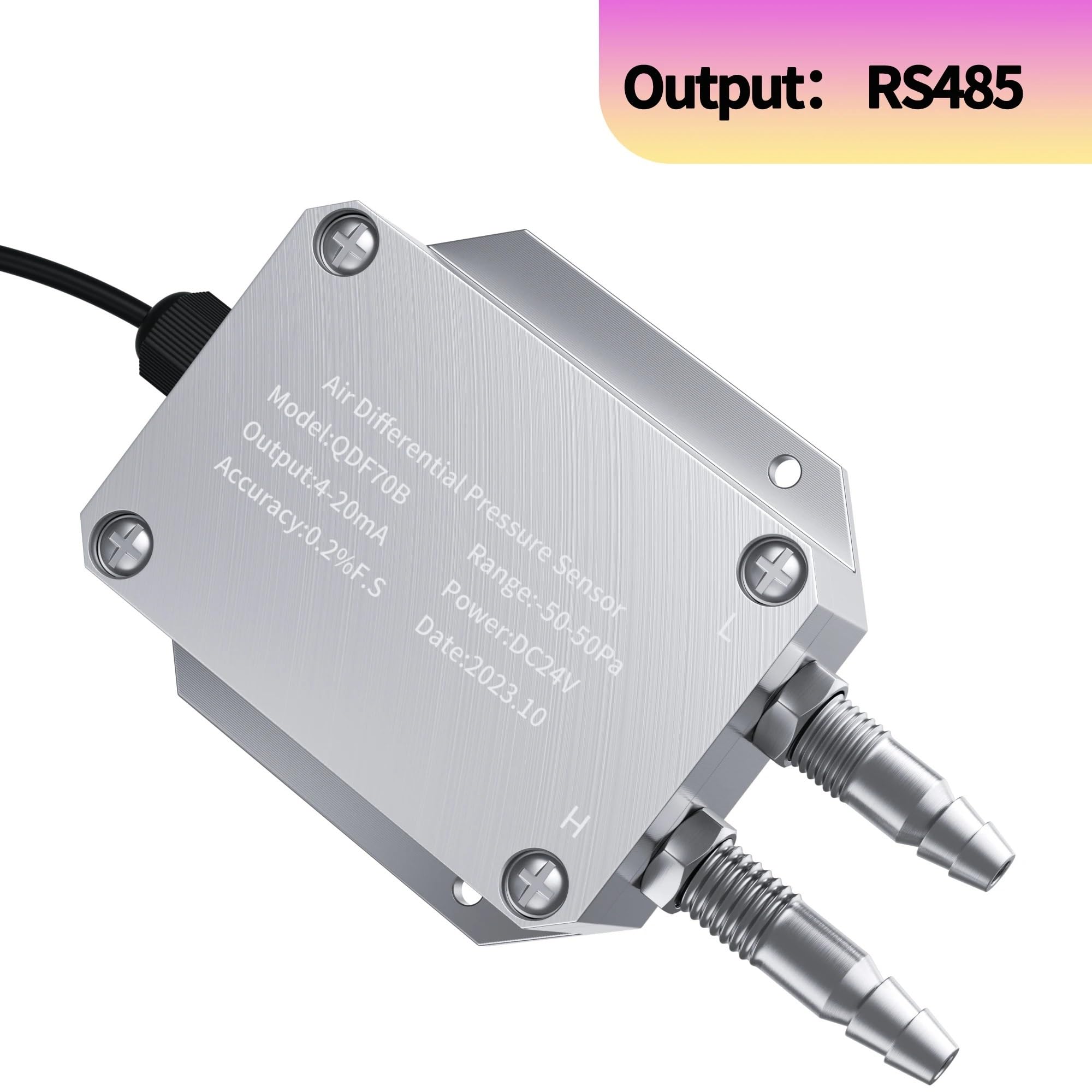 Sensor de presión diferencial 0-50pa 0-100pa 0-500pa Transductor de presión 4-20mA 0-10V Transmisor de presión diferencial RS485